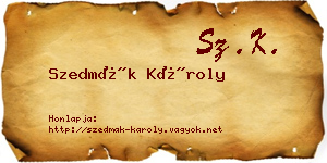 Szedmák Károly névjegykártya