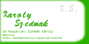 karoly szedmak business card