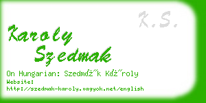 karoly szedmak business card